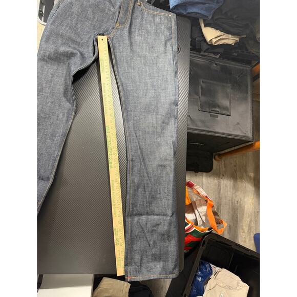 Gustin Selvedge Denim Straight Leg Jeans Dark Wash Fits Size 32 Excellent NWOT - Picture 6 of 16